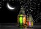 Oriental light lantern moon stars Arabic holidays decoration Ram