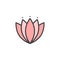 Oriental lotus filled outline icon