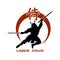 Oriental martial arts. Samurai fight club logo