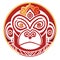 Oriental mask in the form of a monkey. Vector illustration AI Generated