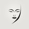 Oriental Minimalism: Woman Face Portrait Vector Line Art