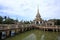 Oriental pagoda on the pond at Chalerm Prakiat par