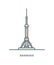 The Oriental Pearl Radio and Television Tower vector illustration