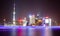 The Oriental Pearl Tower at night in Shanghai