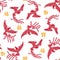 Oriental phoenix pattern