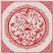 Oriental rooster design. Vector illustration decorative design