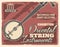 Oriental string music instruments vector banner