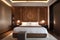 Oriental style bedroom interior with modern bed in luxury house