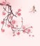 Oriental style painting, cherry blossom in spring