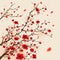 Oriental style painting, plum blossom in spring