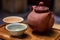 Oriental tea service on a tray