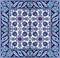 Oriental Tile Pattern Floral Ornament Blue White