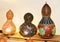Oriental traditional turkish dried pumpkin lamps with hole patterns and light bulbs