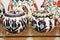 Oriental turkish traditional ceramic jugs or vases with colorful floral ornaments