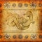 Oriental vintage background with dragon