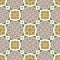 Oriental vntage ceramic tiles wall decoration digitally generated in teal and mustard