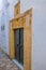 Oriental white blue door with ornament in Hammamet Tunisia