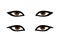 Oriental woman eyes eyeliner make up vector