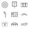 Orientation icons set, outline style