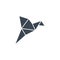 Origami Bird related vector glyph icon.