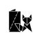 Origami black glyph icon