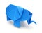 Origami blue elephant