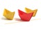 Origami boat over white