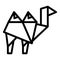 Origami camel icon outline vector. Geometric animal