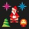 Origami christmas icons cartoon illustration