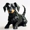 Origami Dachshund: A Black Paper Sculpture Inspired By Vray And Erik Jones