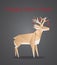 Origami deer, Christmas greeting card, vector illustration, eps10
