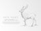 Origami Deer. Polygonal low poly Holiday reindeer wireframe concept. Vector on white background