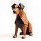 Origami Dobermann Pinscher: Detailed Paper Bear Against White Background