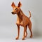 Origami Dobermann Pinscher: Detailed Paper Goat On White Background