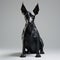 Origami Dobermann Pinscher: Detailed Paper Goat On White Background