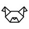 Origami dog face icon outline vector. Geometrical animal