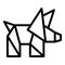 Origami dog icon outline vector. Geometric animal