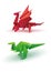 Origami dragon and dinosaur