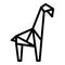 Origami giraffe icon outline vector. Geometric animal