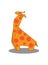 Origami giraffe paper folding 2d on white background