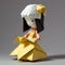 Origami Girl: A Delicate Paper Creation for Crafts and Design.