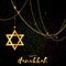 Origami golden Star of David. Happy Hanukkah.
