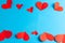 Origami hearts blank for greeting card. Stock photo top view