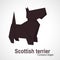 Origami logo Scottish Terrier dog