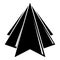 Origami mountain icon, simple black style
