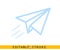 Origami paper airplane icon. Message, letter, mail symbol. Start up and launch. Editable stroke flat line icon. Doodle sketch