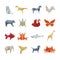 Origami paper animals asian creative vector art