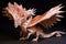 origami paper dragon with intricate wings and tail