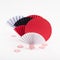 Origami paper fans on white background. Paper design for Japan National Foundation day