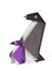 Origami. Paper figures of penguins